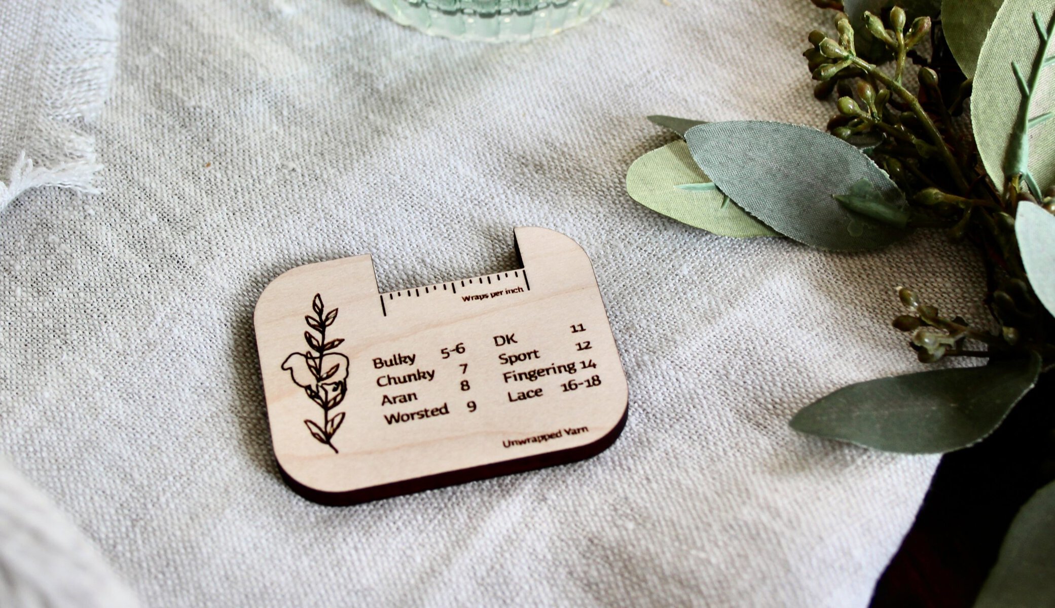 Wraps Per Inch Tool with Botanical Alpaca Design - Image 2