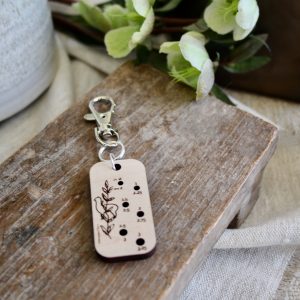 Botanical Alpaca Knitting Needle Gauge Keychain for US0 to US3