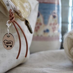 Zipper Pull with Botanical Sheep Design