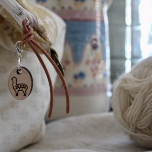 Zipper Pull with Botanical Alpaca Design