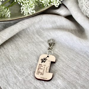 Wraps Per Inch Tool Keychain with Botanical Sheep Design