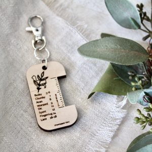 Wraps Per Inch Tool Keychain with Botanical Llama Design