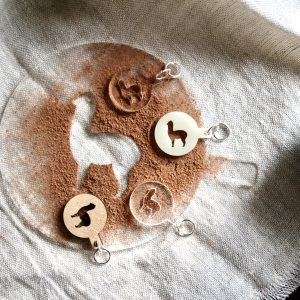 Individual Mini Latte Art Stencil Stitch Marker with Alpaca Design