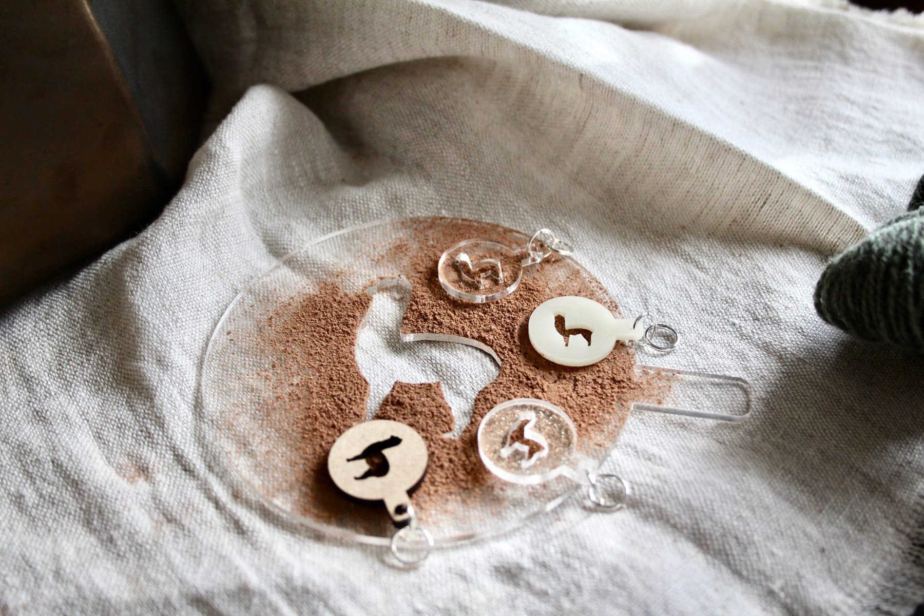 Set of Mini Latte Art Stencil Stitch Markers with Alpaca Design - Image 4