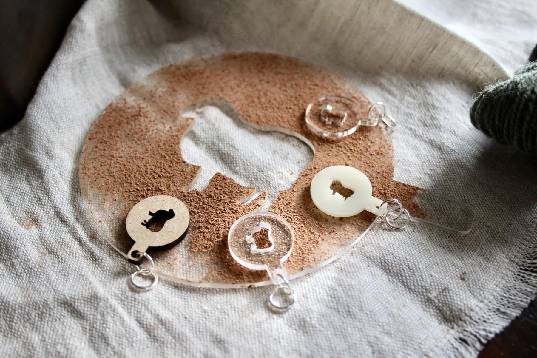 Individual Mini Latte Art Stencil Stitch Marker with Sheep Design - Image 3