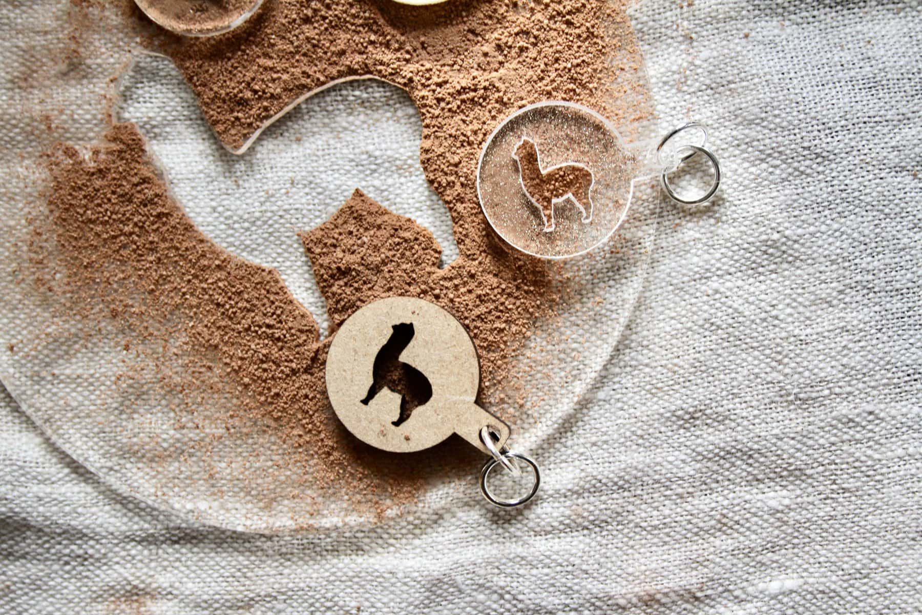 Set of Mini Latte Art Stencil Stitch Markers with Alpaca Design - Image 2