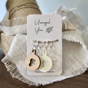 Set of Mini Latte Art Stencil Stitch Markers with Sheep Design