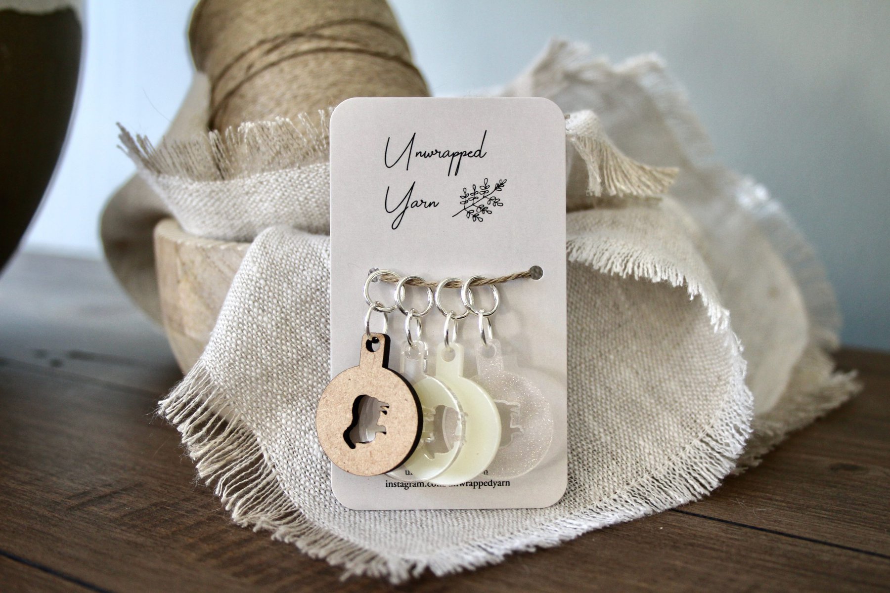Set of Mini Latte Art Stencil Stitch Markers with Sheep Design