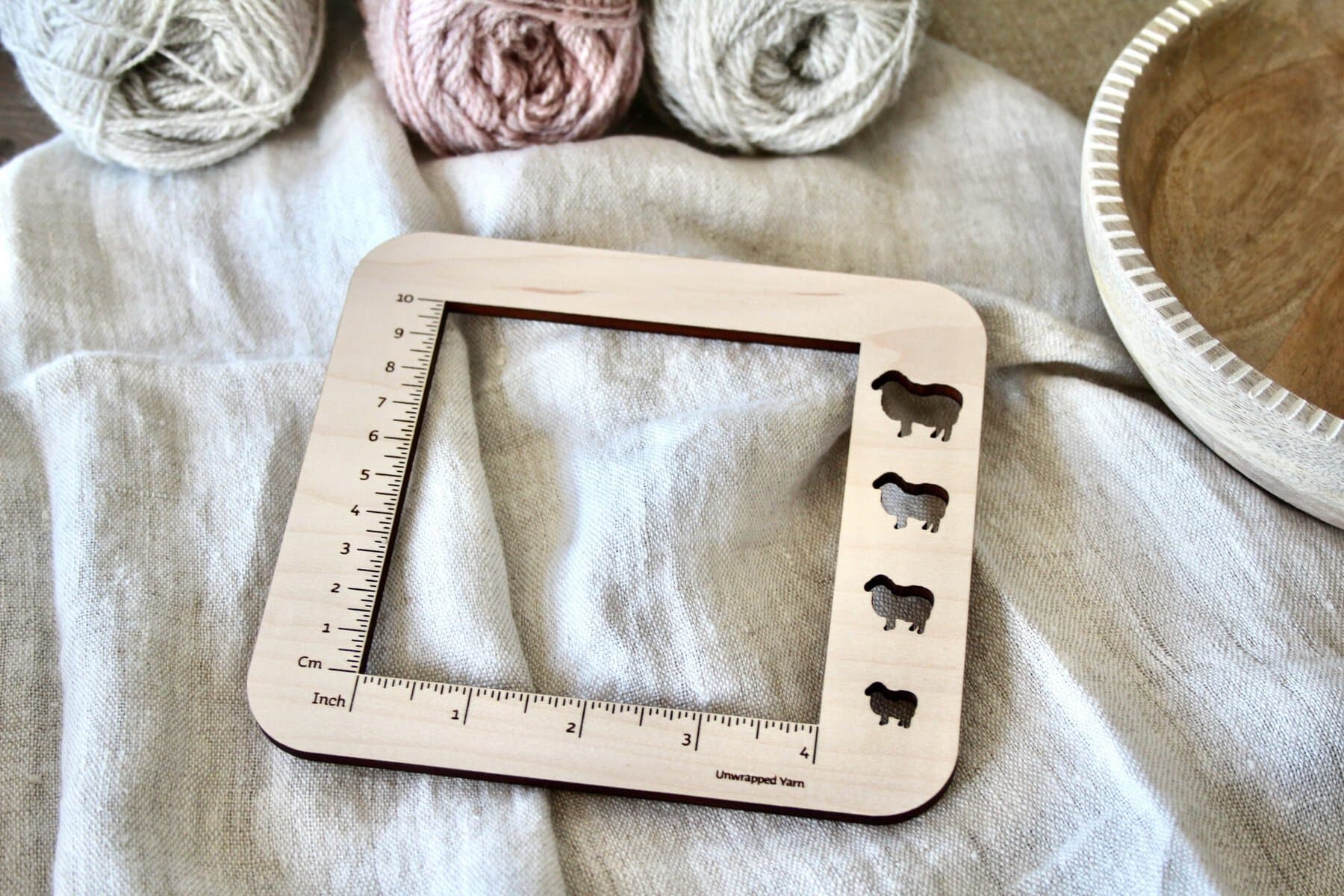 4-inch Swatch Gauge Ruler with Cut Out Sheep