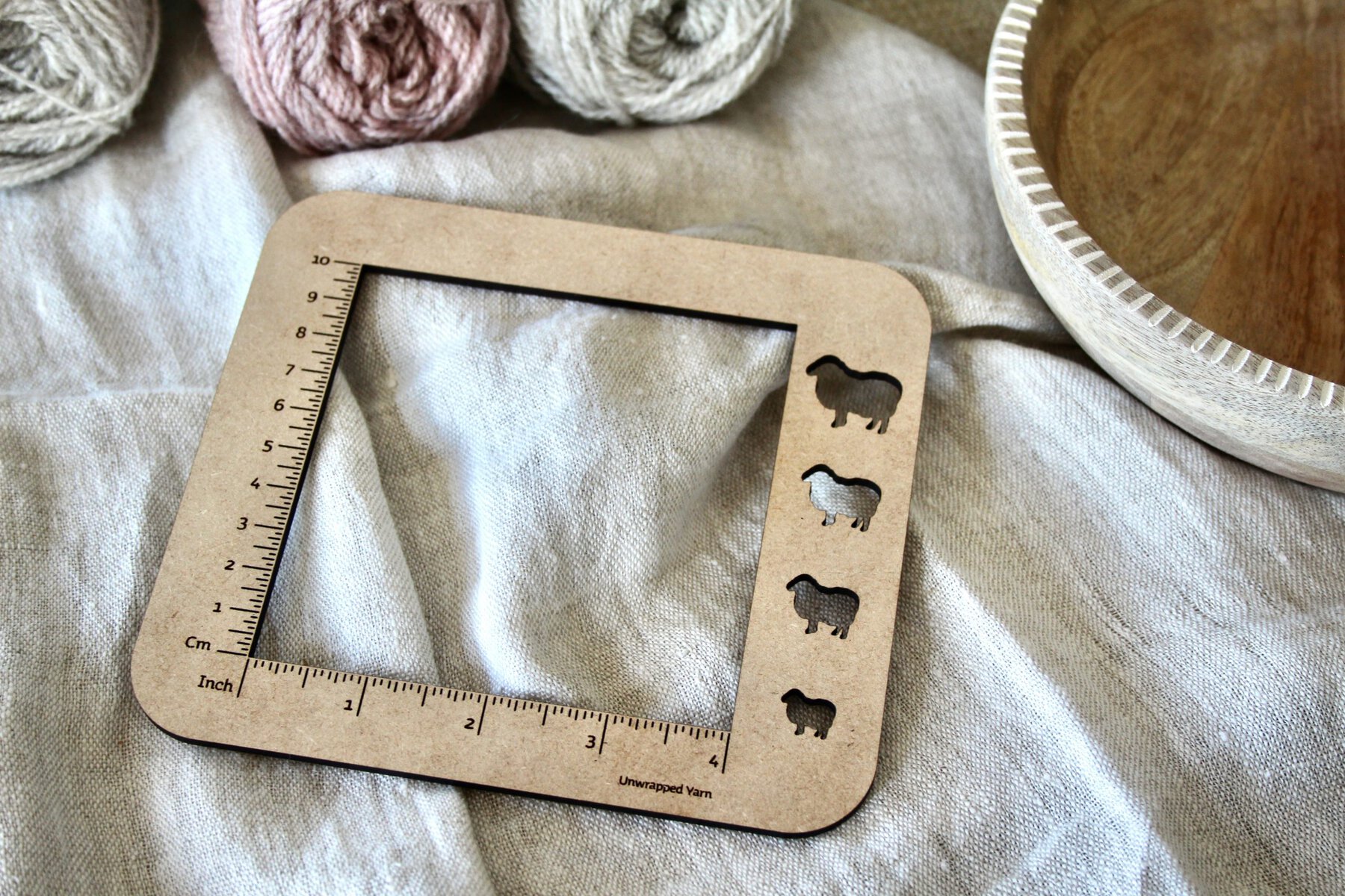 4-inch Swatch Gauge Ruler with Cut Out Sheep - Image 3