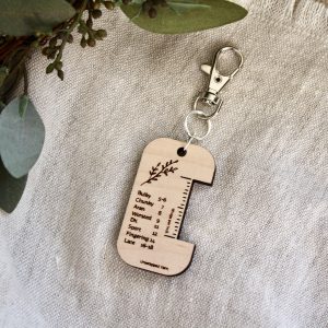 Wraps Per Inch Tool Keychain with Floral Design