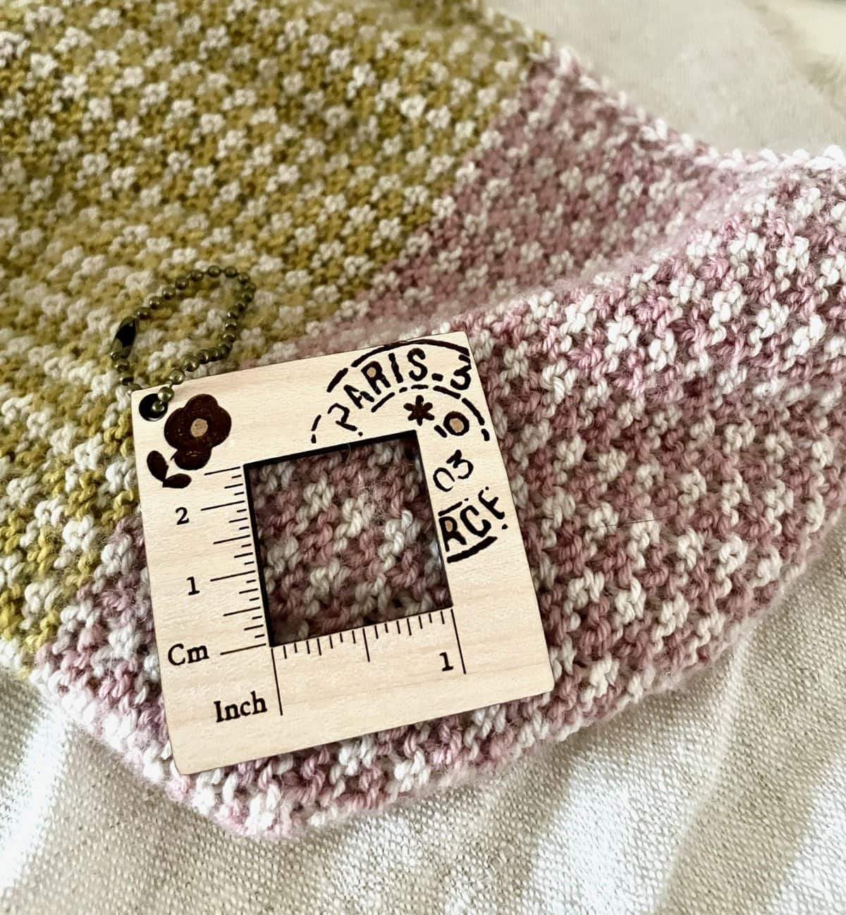 1-inch Swatch Gauge Ruler with Paris Postmark