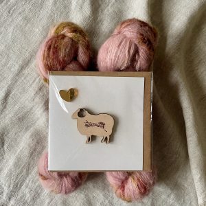 Sheep Greeting Card with Gold Heart