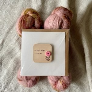 Craft Night Greeting Card with Pink Flower