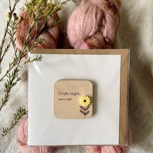 Craft Night Greeting Card with Yellow Flower