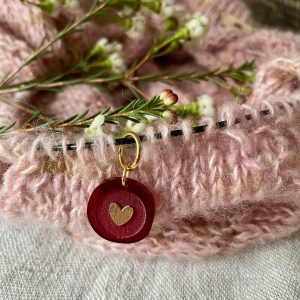 Faux Waxed Seal Stitch Marker with Heart Design