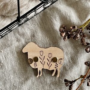 Floral Wooden Sheep Row Counter