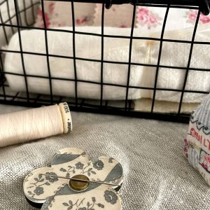 Duck Egg Blue Floral Print Needle Minder