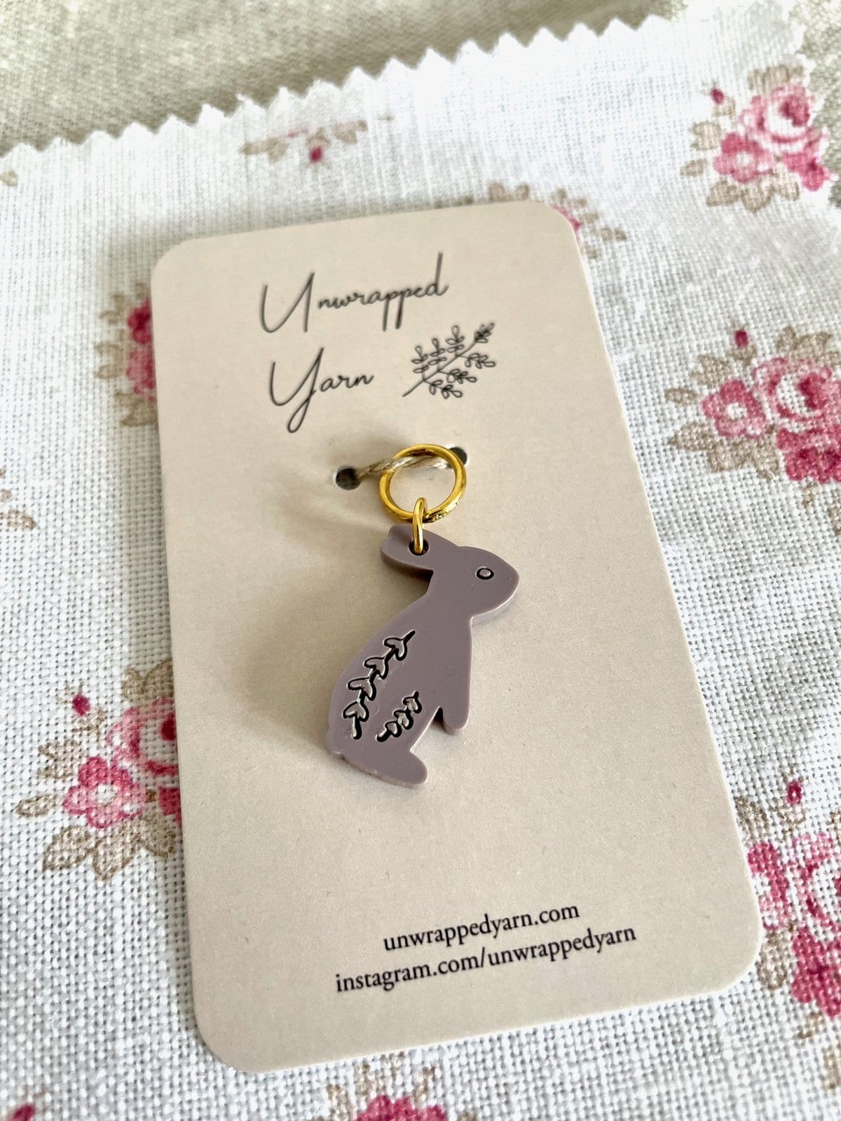 Lavender the Rabbit Stitch Marker/Progress Keeper - Image 2