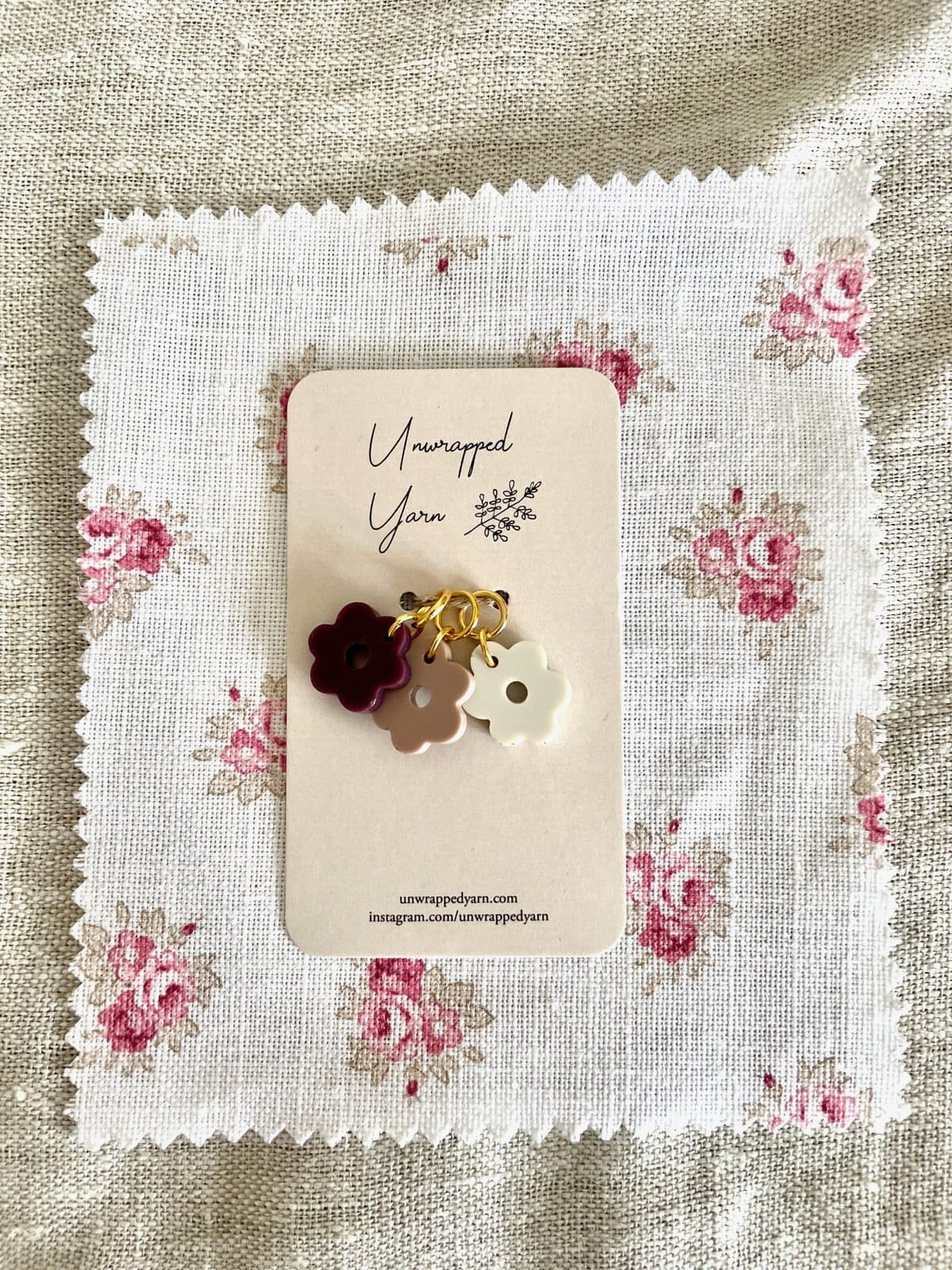 The Pink Collection of Tiny Flower Stitch Markers/Progress Keepers - Image 2