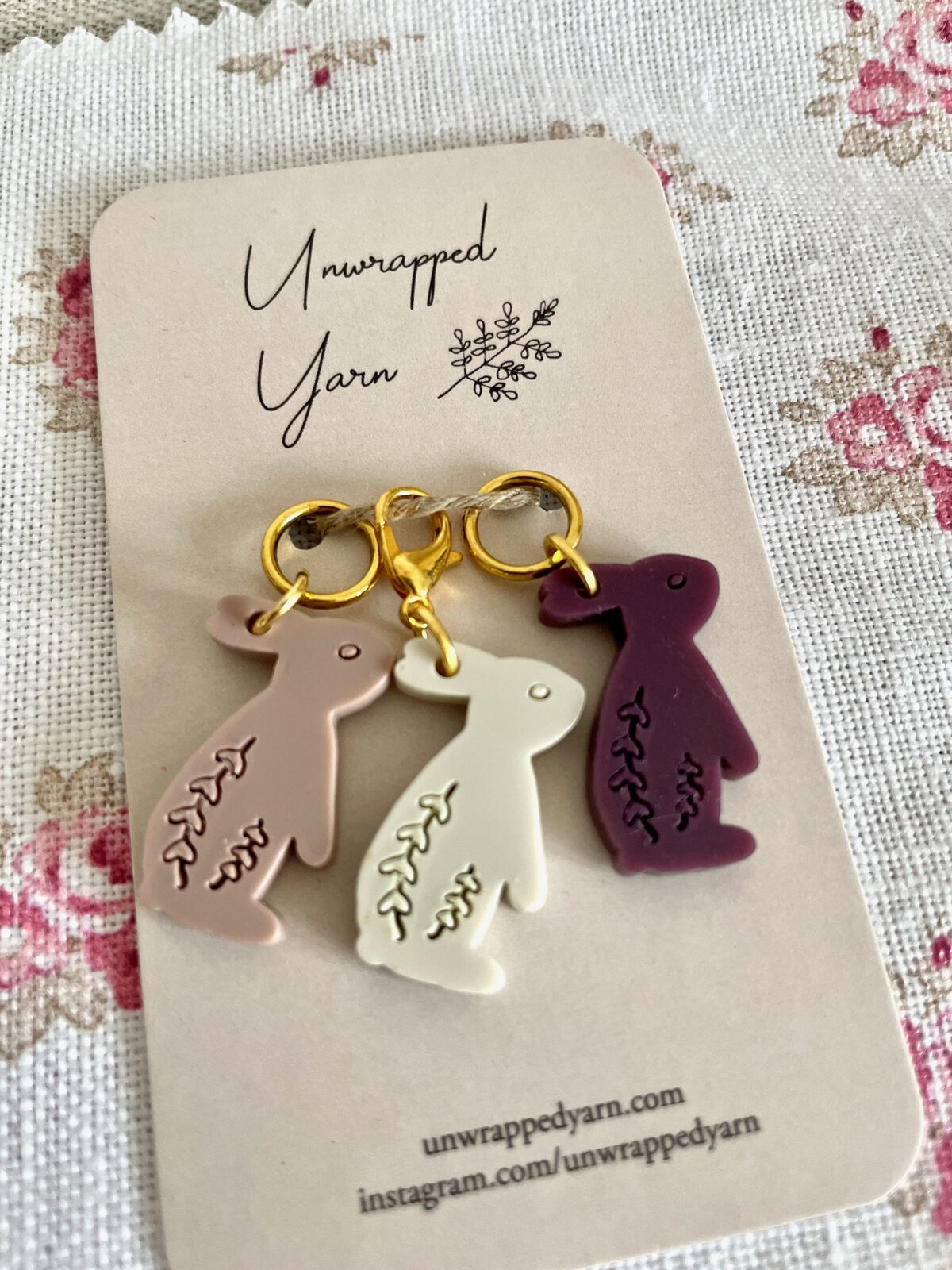 Pink Collection of Rabbit Stitch Markers/Progress Keepers - Image 3