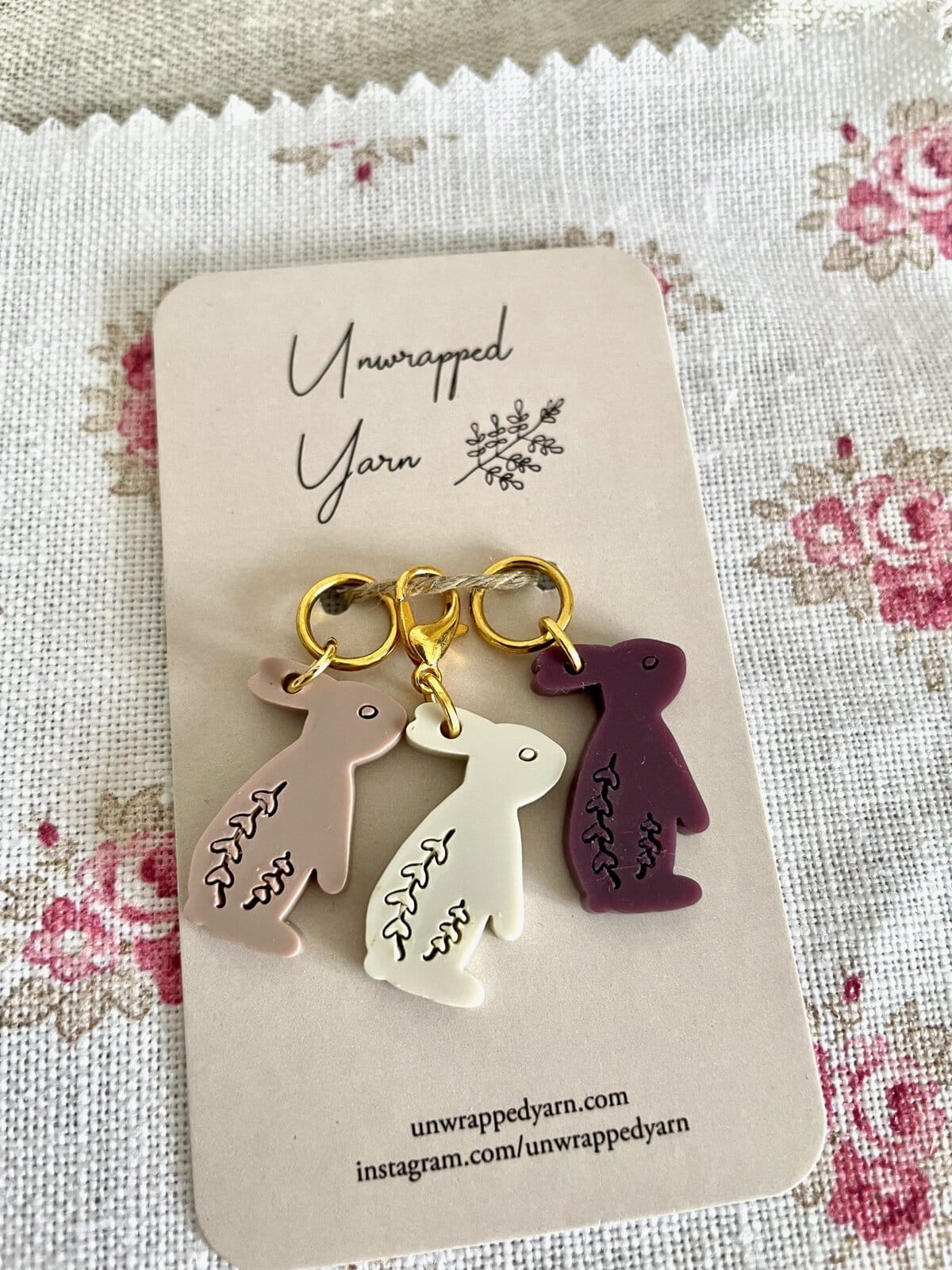 Pink Collection of Rabbit Stitch Markers/Progress Keepers - Image 2