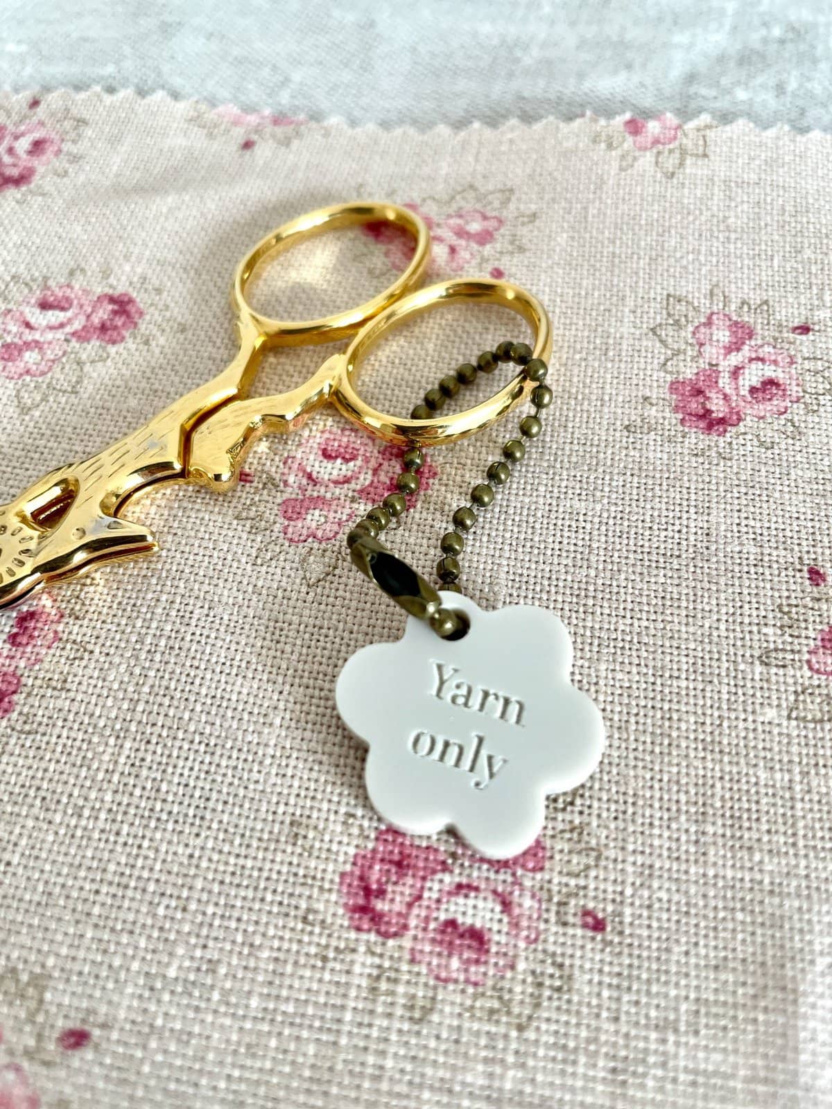 Yarn Only Floral Scissor Charm
