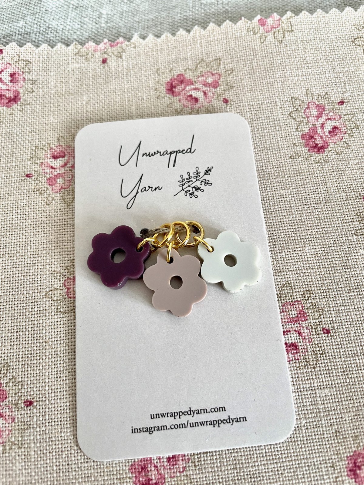 The Pink Collection of Tiny Flower Stitch Markers/Progress Keepers