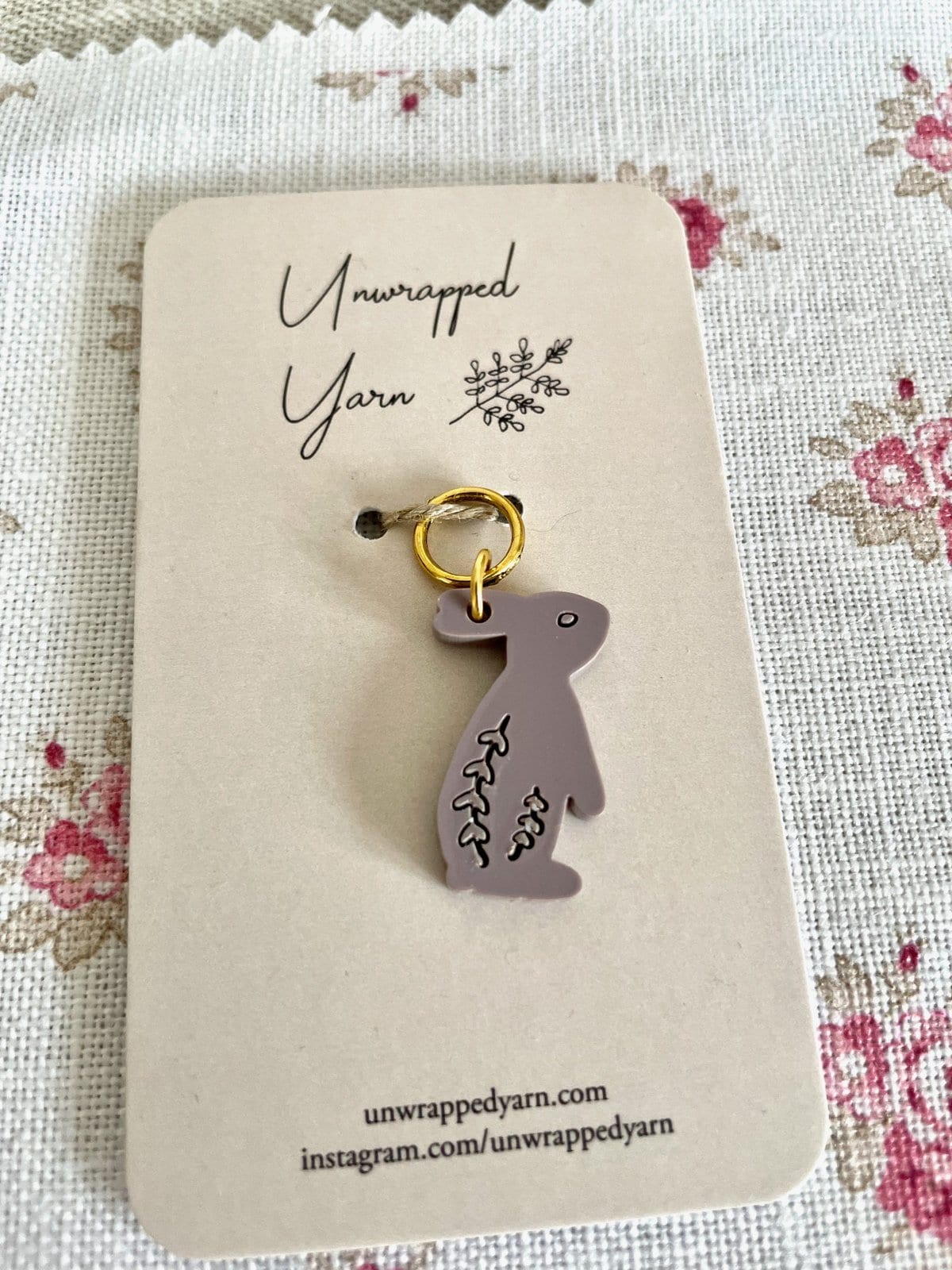 Lavender the Rabbit Stitch Marker/Progress Keeper - Image 3