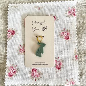 Forest Green Rabbit Stitch Marker/Progress Keeper