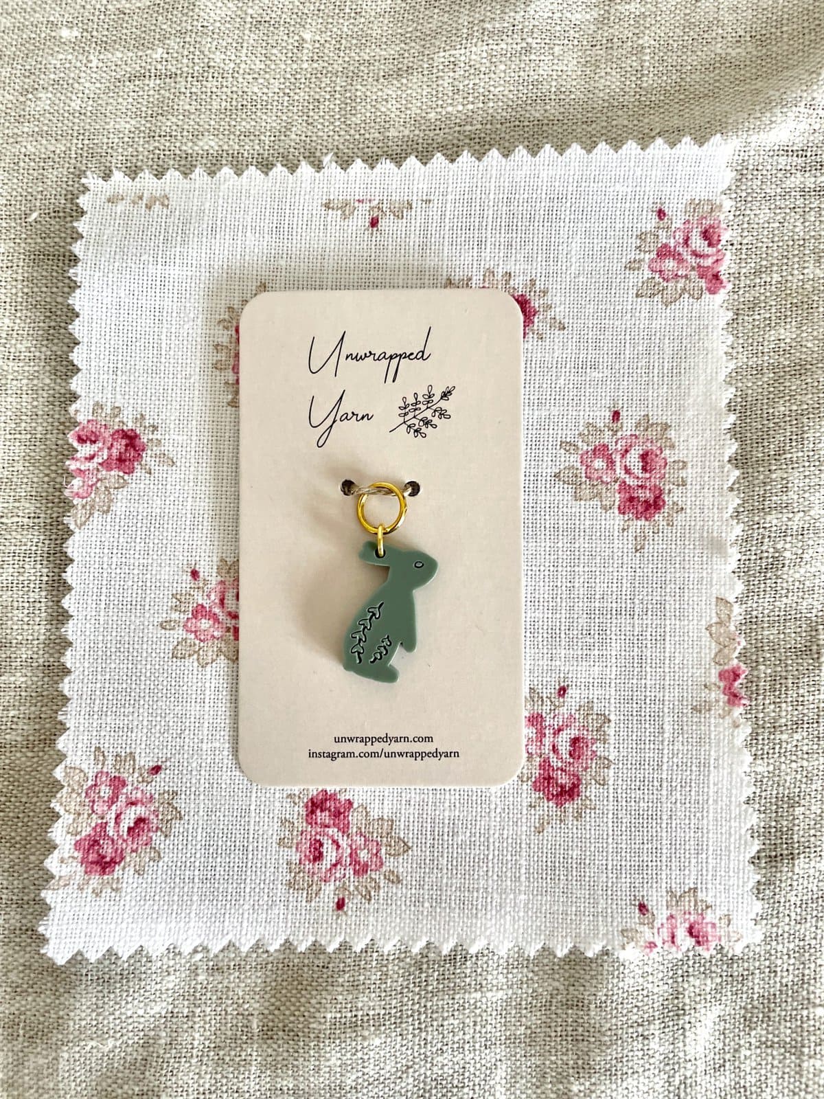 Forest Green Rabbit Stitch Marker/Progress Keeper