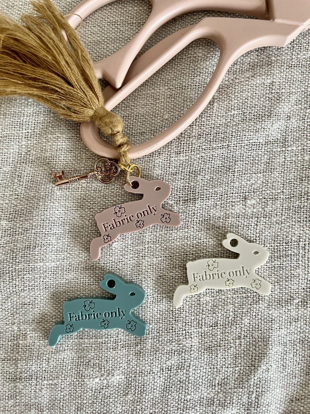 Fabric Only Rabbit Scissor Charm