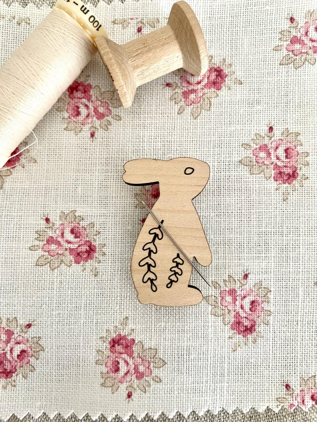 Wooden Rabbit Needle Minder - Image 2