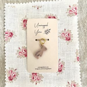 Antique Rose Rabbit Stitch Marker/Progress Keeper