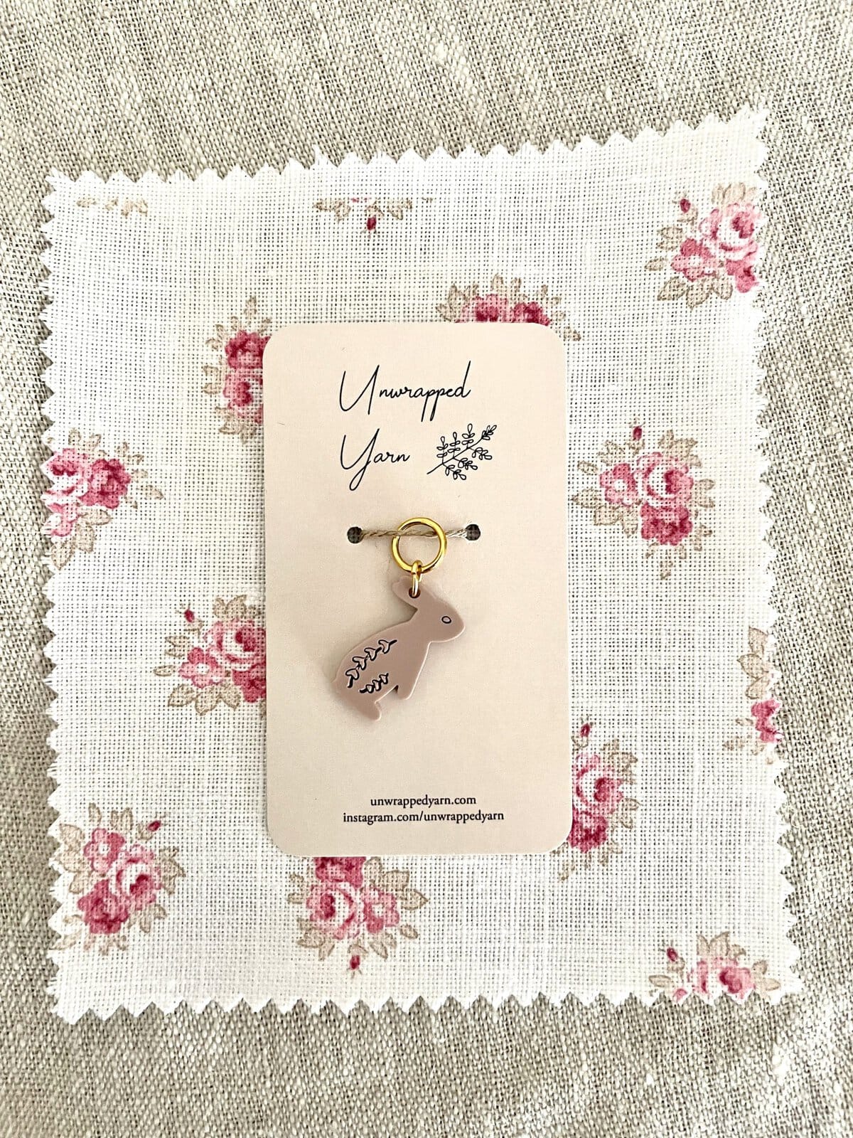 Antique Rose Rabbit Stitch Marker/Progress Keeper
