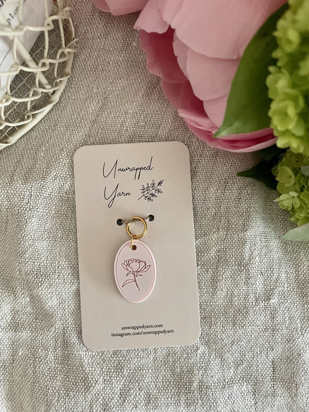 Peony Stitch Marker/Progress Keeper - Image 3