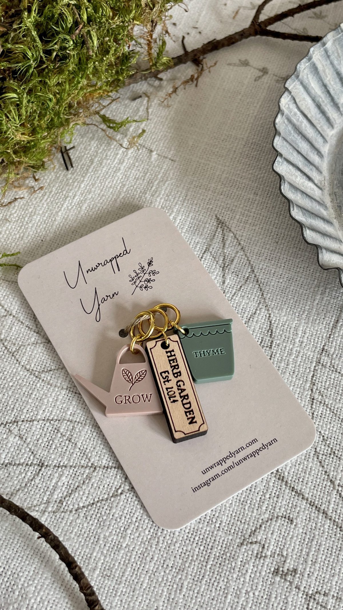 Herb Garden Stitch Marker/Progress Keeper Set - Image 3