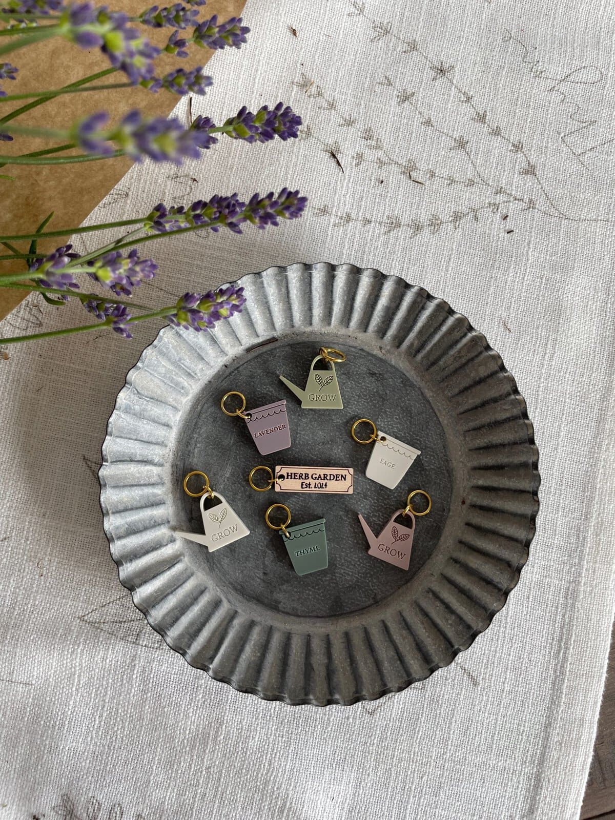 Herb Garden Stitch Marker/Progress Keeper Set