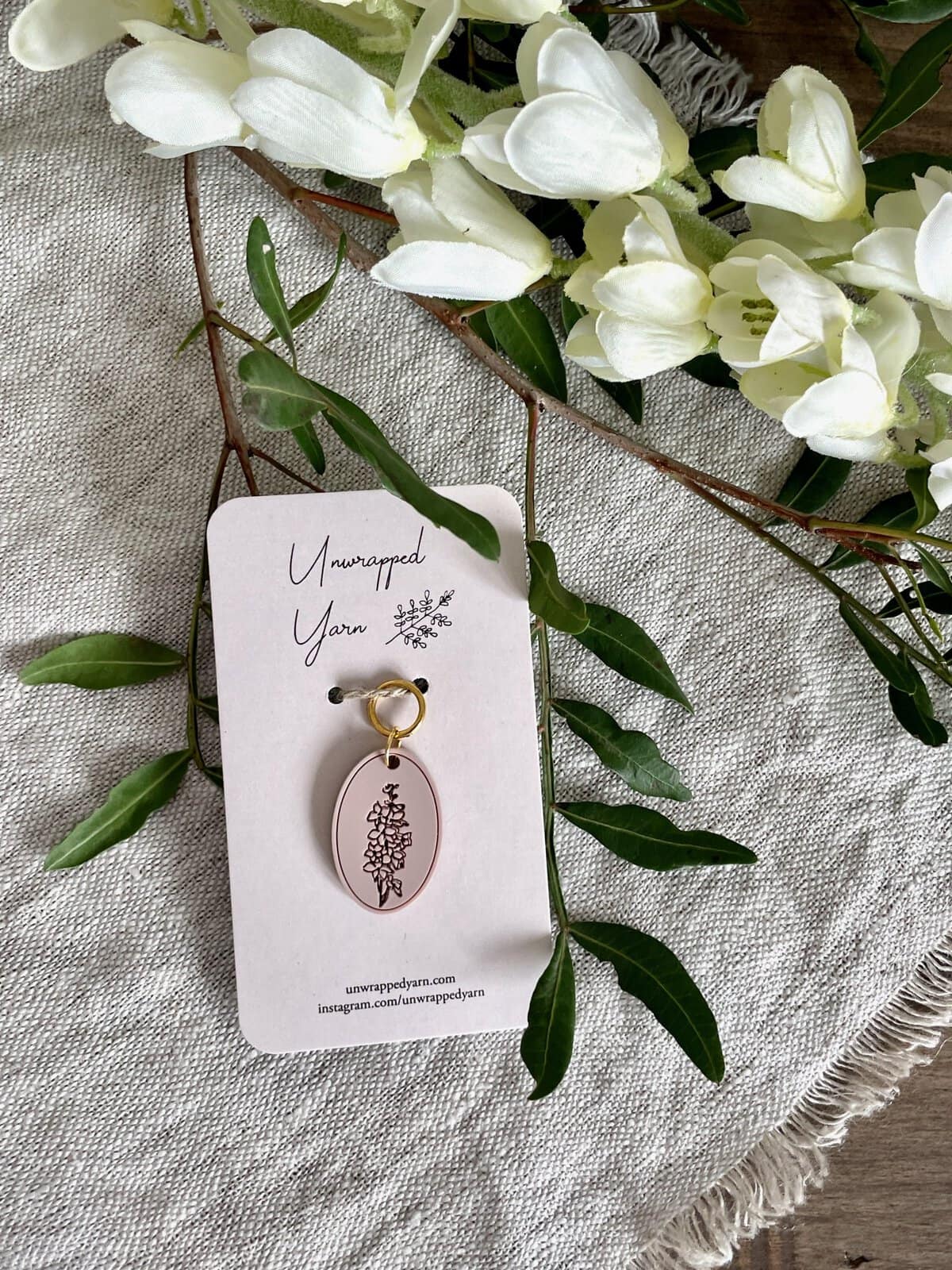 Delphinium Stitch Marker/Progress Keeper - Image 2