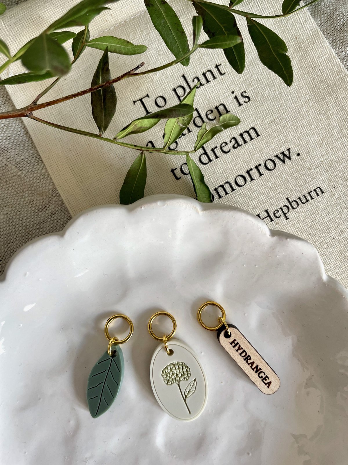 Hydrangea Stitch Marker/Progress Keeper Set