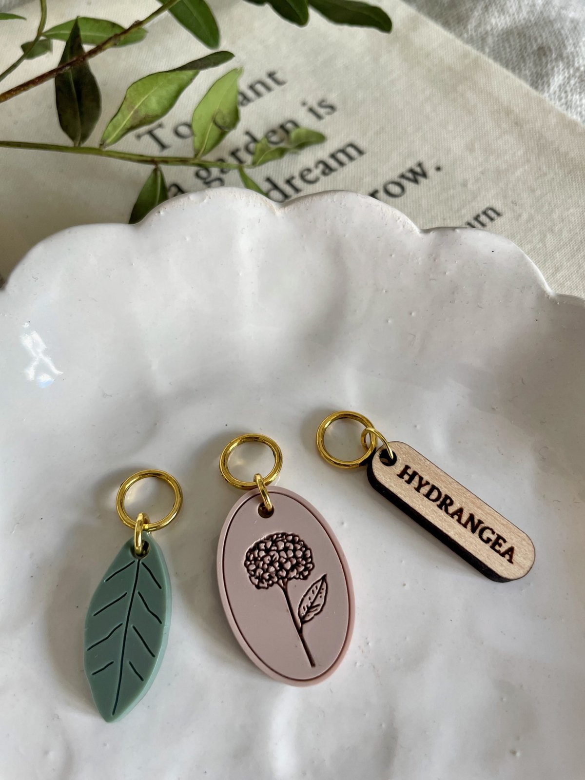 Hydrangea Stitch Marker/Progress Keeper Set - Image 2