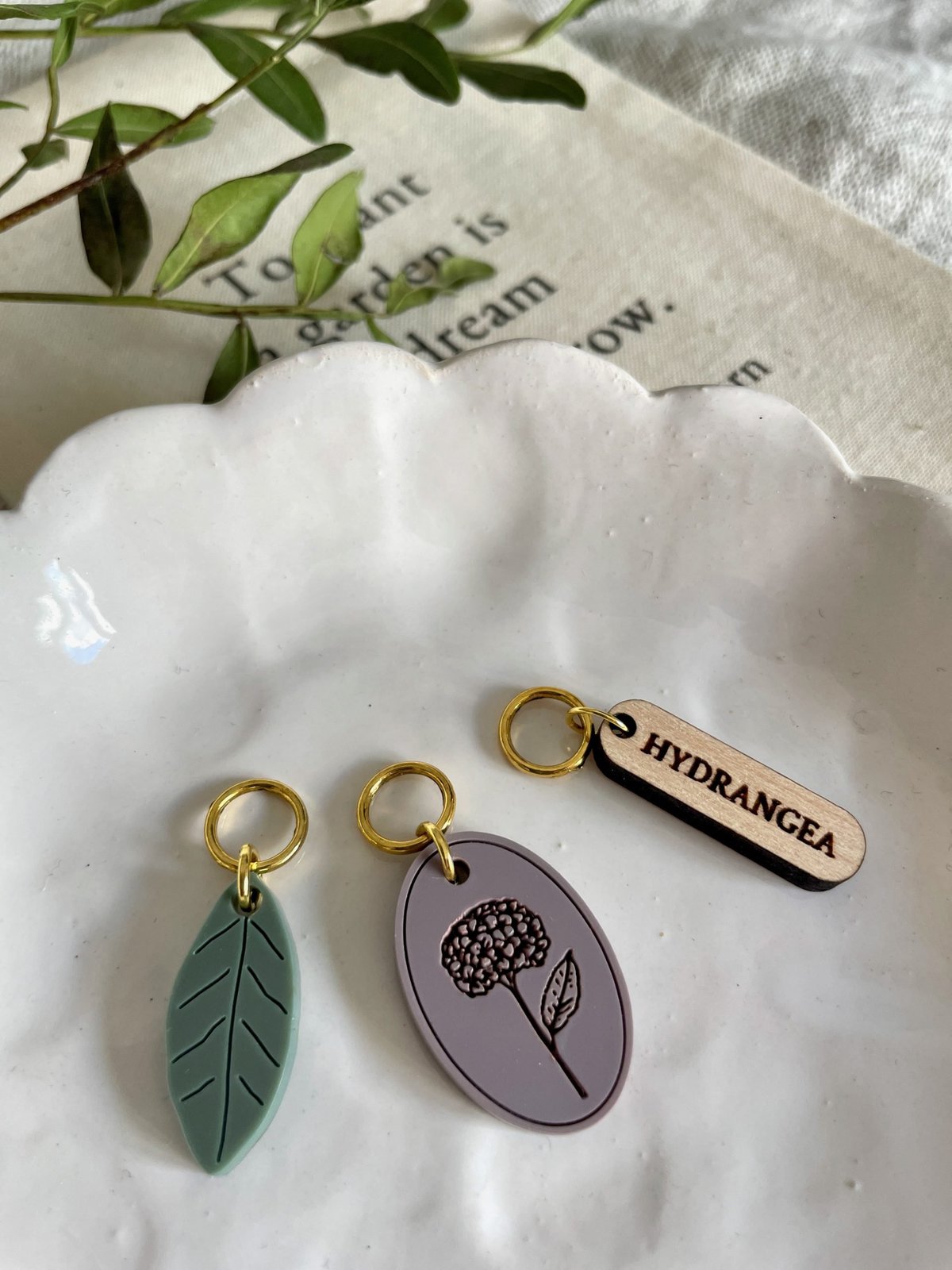 Hydrangea Stitch Marker/Progress Keeper Set - Image 4