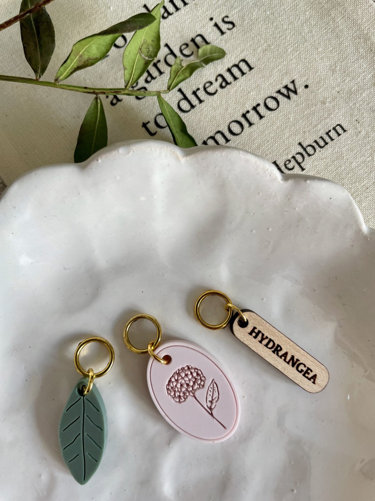 Hydrangea Stitch Marker/Progress Keeper Set - Image 3
