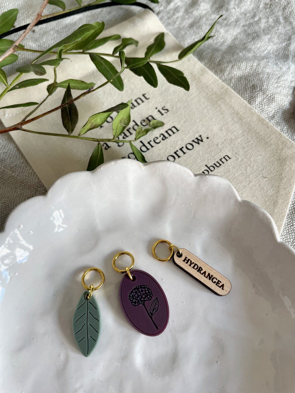 Hydrangea Stitch Marker/Progress Keeper Set - Image 5