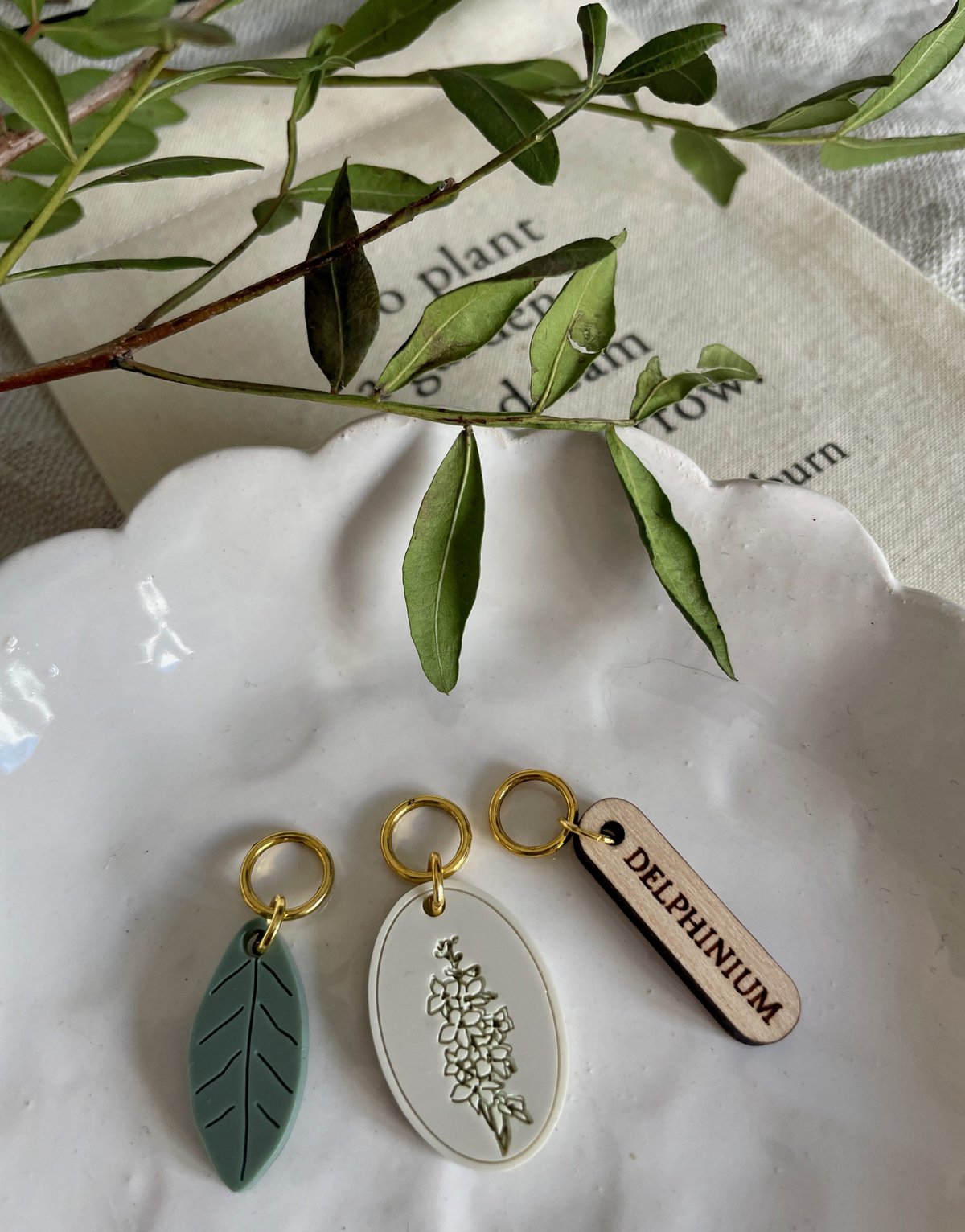 Delphinium Stitch Marker/Progress Keeper Set - Image 3