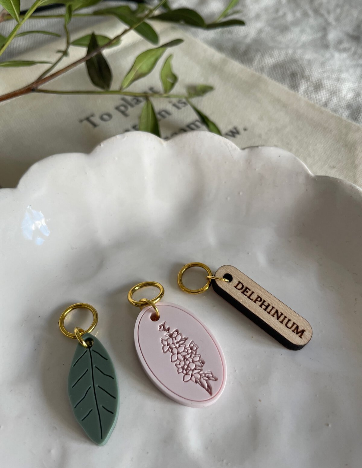 Delphinium Stitch Marker/Progress Keeper Set