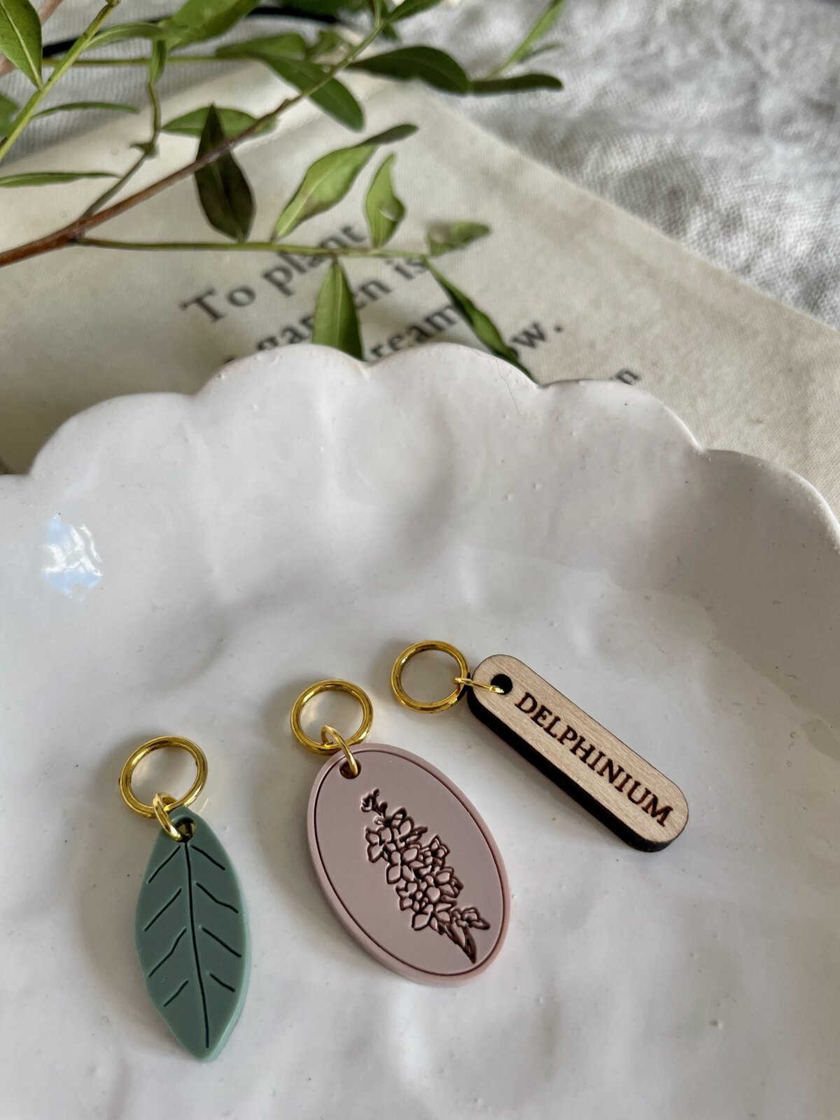 Delphinium Stitch Marker/Progress Keeper Set - Image 2