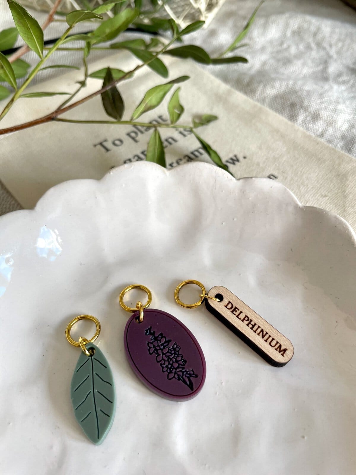 Delphinium Stitch Marker/Progress Keeper Set - Image 5