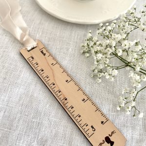Lady Whistledown 4-inch Ruler with an Ivory Silk Ribbon