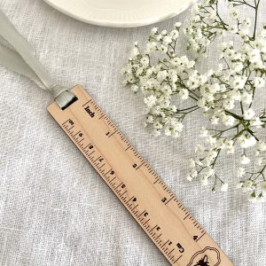 Bridgerton Bee 4-inch Ruler with a Pale Blue Silk Ribbon